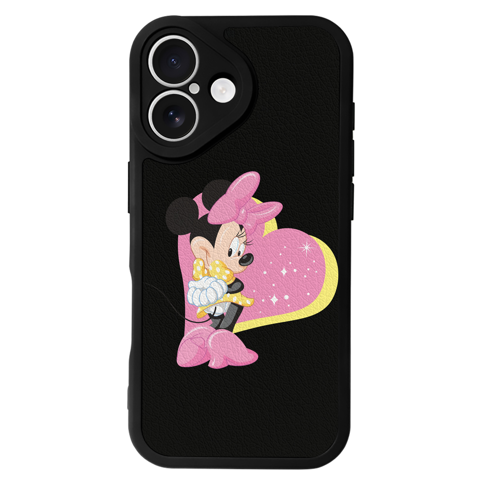 （画像用） ミッキーマウス Mickey Mouse 【iPhone 16シリーズ対応】シリコンスマホケース（レザー調） 材質：シリコン